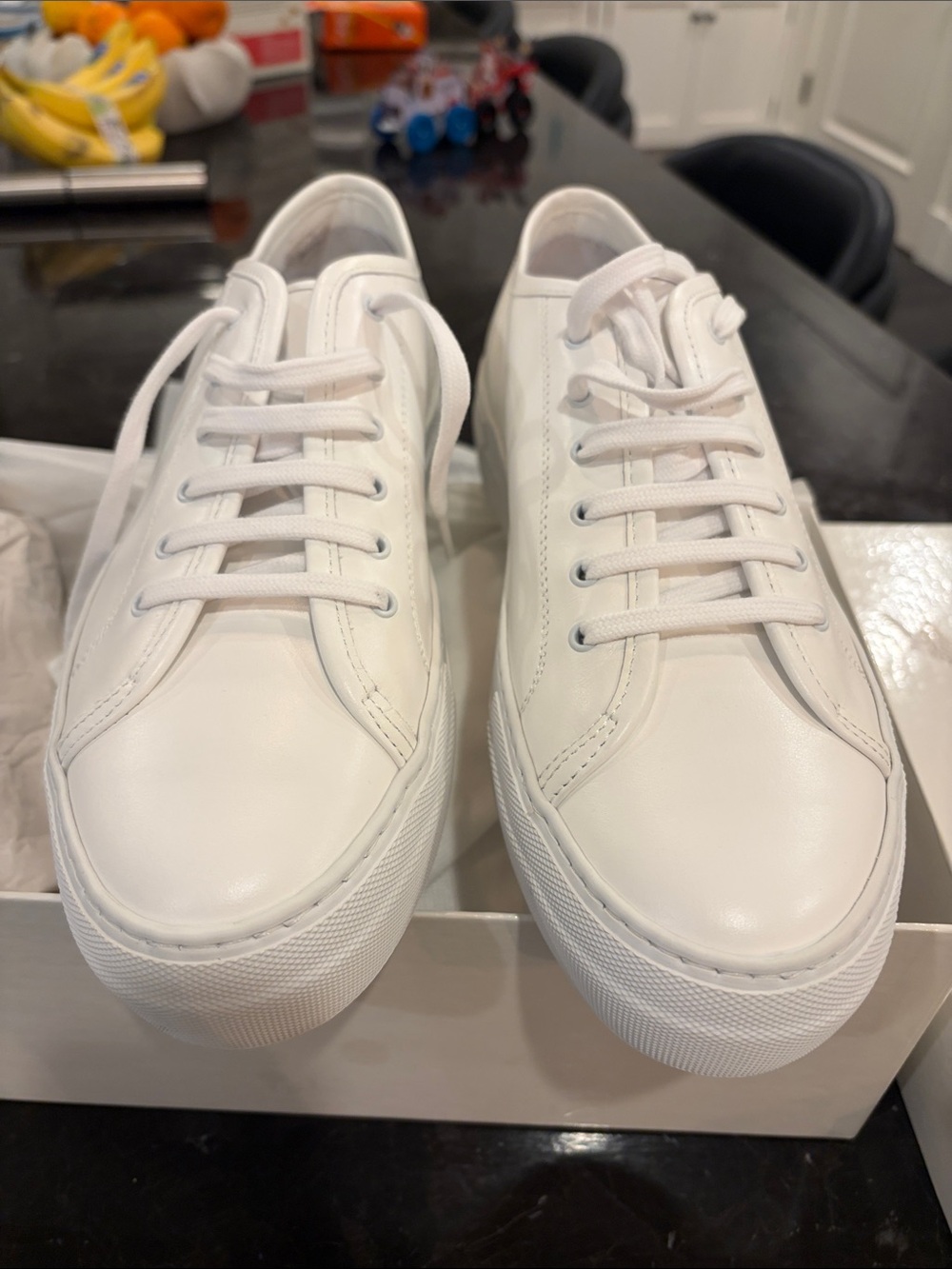 Common Projects White Leather Low-Top Sneakers